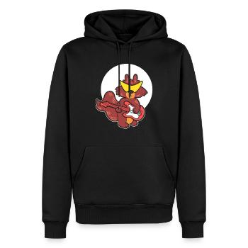 Funky Eichhörnchen Gitarrenspieler - Männer Premium Bio Hoodie - Schwarz - Vorne - Nico (187cm)