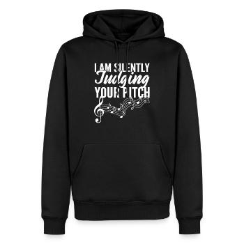 I'm Silently Judging Your Pitch Musiklehrer - Männer Premium Bio Hoodie - Schwarz - Vorne - Nico (187cm)