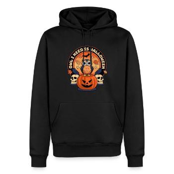 Eule, Die Du Brauchst, Ist Halloween - Owl Lovers - Männer Premium Bio Hoodie - Schwarz - Vorne - Nico (187cm)
