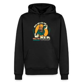 Achète et garde jusqu’à ce que je sois vieux - Sweat à capuche Premium bio Homme - noir - Devant - Nico (187cm)