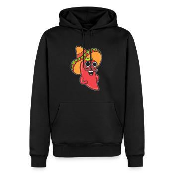 Lachender Chili -Pfeffer Komiker - Männer Premium Bio Hoodie - Schwarz - Vorne - Nico (187cm)