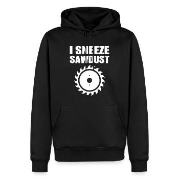 Lustige Holzbearbeitung Holzarbeiter - Männer Premium Bio Hoodie - Schwarz - Vorne - Nico (187cm)