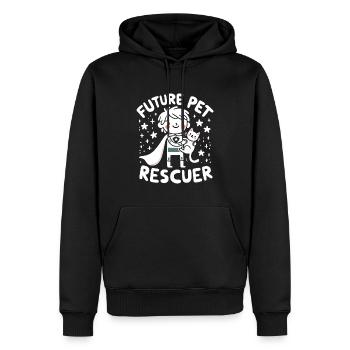 Future Pet Rescuer - Your Compassion - Männer Premium Bio Hoodie - Schwarz - Vorne - Nico (187cm)