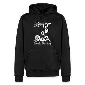 Sloth and Steady Wins the Race Doodle - Men’s Premium Organic Hoodie - black - Front - Nico (187cm)