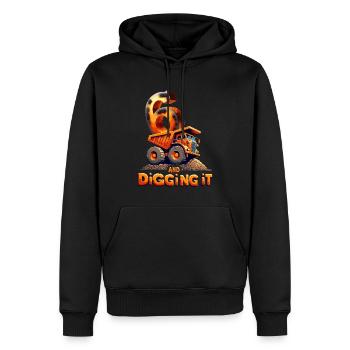 Aufregendes Orange-bagger-spaßdesign Zum 6. - Männer Premium Bio Hoodie - Schwarz - Vorne - Nico (187cm)
