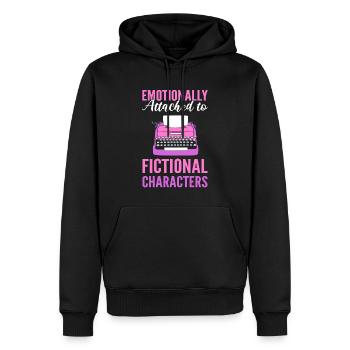 Emotionally Attached To Fictional Characters - Männer Premium Bio Hoodie - Schwarz - Vorne - Nico (187cm)