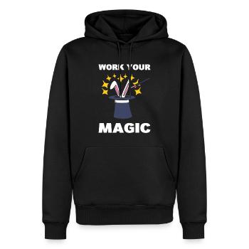 Zauberhut mit Kaninchen Entertainer Zauberer - Männer Premium Bio Hoodie - Schwarz - Vorne - Nico (187cm)