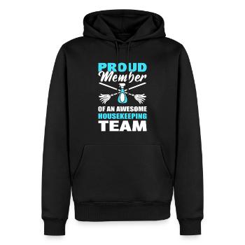 Haushaltshumor Zimmermädchen - Männer Premium Bio Hoodie - Schwarz - Vorne - Nico (187cm)
