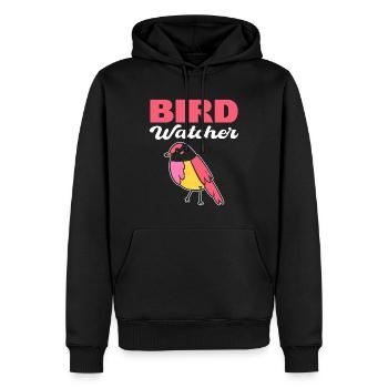 Bird Watcher Vogelbegeisterte - Männer Premium Bio Hoodie - Schwarz - Vorne - Nico (187cm)