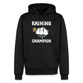 Raining Champion Wettervorhersage - Männer Premium Bio Hoodie - Schwarz - Vorne - Nico (187cm)