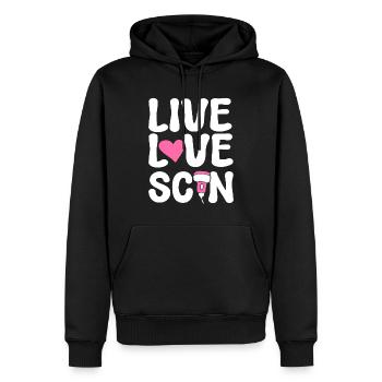 Live Love Scan Medizinischer Sonograph - Männer Premium Bio Hoodie - Schwarz - Vorne - Nico (187cm)