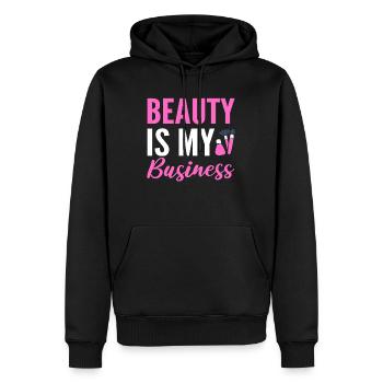 Beauty Is My Business Maskenbildner - Männer Premium Bio Hoodie - Schwarz - Vorne - Nico (187cm)