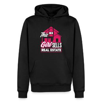 Immobilienmakler Dame Frau Mädchen Geschenk - Männer Premium Bio Hoodie - Schwarz - Vorne - Nico (187cm)