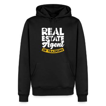 Immobilienmakler Ausbildung - Männer Premium Bio Hoodie - Schwarz - Vorne - Nico (187cm)