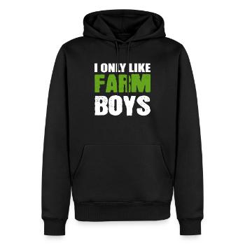 Lustiger Bauer Landwirt - Männer Premium Bio Hoodie - Schwarz - Vorne - Nico (187cm)