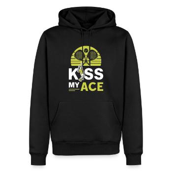 Amateurs de padel, Kiss My Ace, Padel tennis - Sweat à capuche Premium bio Homme - noir - Devant - Nico (187cm)