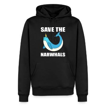 Save The Narwhals Aquaristin - Männer Premium Bio Hoodie - Schwarz - Vorne - Nico (187cm)