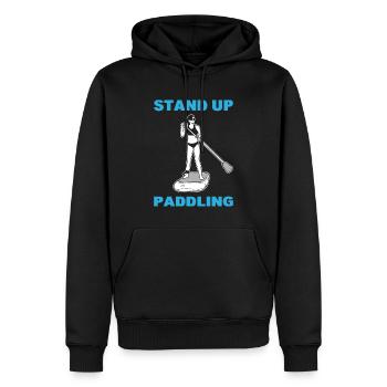 Stand Up Paddling Bootsfahrer - Männer Premium Bio Hoodie - Schwarz - Vorne - Nico (187cm)