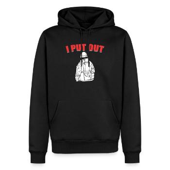I Put Out Feuerwehrmann - Männer Premium Bio Hoodie - Schwarz - Vorne - Nico (187cm)