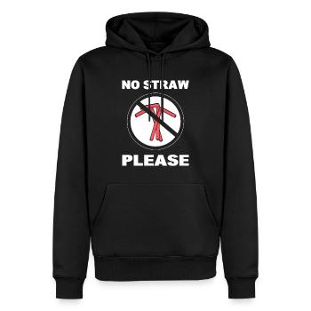 No Straw Please Anwalt des Klimawandels - Männer Premium Bio Hoodie - Schwarz - Vorne - Nico (187cm)