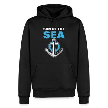 Son Of The Sea Boots Steward - Männer Premium Bio Hoodie - Schwarz - Vorne - Nico (187cm)
