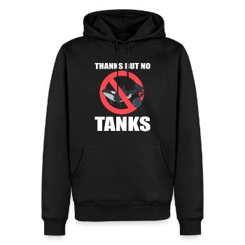 Thanks But No Tanks! Ozeanograph - Männer Premium Bio Hoodie - Schwarz - Vorne - Nico (187cm)