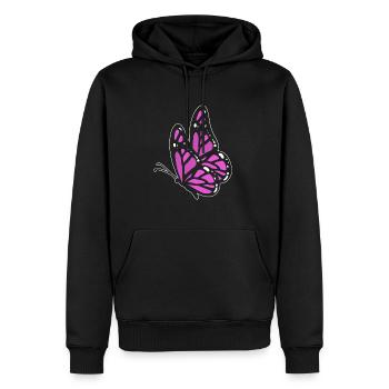 Schwarzer und lila Schmetterling Lepidopterist - Männer Premium Bio Hoodie - Schwarz - Vorne - Nico (187cm)