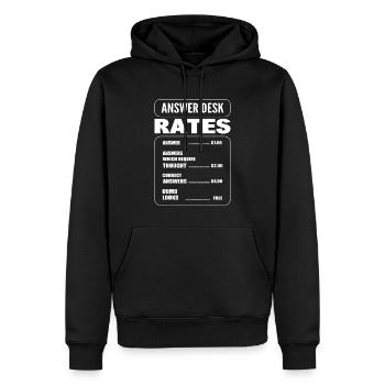 Answer Desk Rates Rezeptionist - Männer Premium Bio Hoodie - Schwarz - Vorne - Nico (187cm)