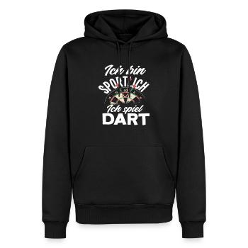 Dart Sportler Dartspieler Hobby Geschenk - Männer Premium Bio Hoodie - Schwarz - Vorne - Nico (187cm)