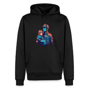 Jour des anciens combattants Papa Grand-père Anciens combattants - Sweat à capuche Premium bio Homme - noir - Devant - Nico (187cm)