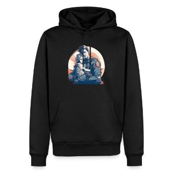 Jour des anciens combattants Papa Grand-père Anciens combattants - Sweat à capuche Premium bio Homme - noir - Devant - Nico (187cm)