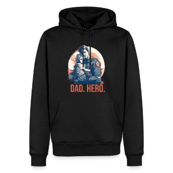 Jour des anciens combattants Papa Grand-père Anciens combattants - Sweat à capuche Premium bio Homme - noir - Devant - Nico (187cm)