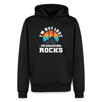 I'm Not Lost I'm Collecting Rocks Rocksammler - Männer Premium Bio Hoodie - Schwarz - Vorne - Nico (187cm)