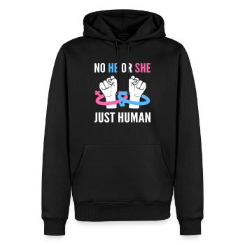 Geschlechtergleichheit Verteidiger - Männer Premium Bio Hoodie - Schwarz - Vorne - Nico (187cm)