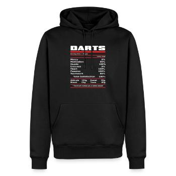 Dart player nutritional values - Men’s Premium Organic Hoodie - black - Front - Nico (187cm)