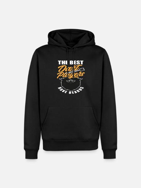 Dart Player Beard Beard Wearer - Men’s Premium Organic Hoodie - black