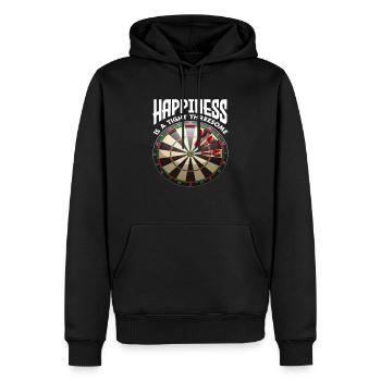 Glück Dreier Dart Dartspieler - Männer Premium Bio Hoodie - Schwarz - Vorne - Nico (187cm)