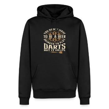 Lustiges Bier Trinker Dart Dartspieler - Männer Premium Bio Hoodie - Schwarz - Vorne - Nico (187cm)