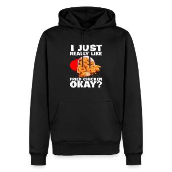 Fried Chicken Ich Mag Fried Chicken - Männer Premium Bio Hoodie - Schwarz - Vorne - Nico (187cm)