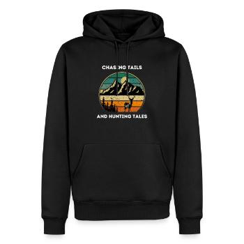 Chasse au cerf Chasse Unique - Sweat à capuche Premium bio Homme - noir - Devant - Nico (187cm)