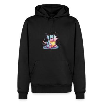 Süßer Anime -Stil Axolotl Kawaii - Männer Premium Bio Hoodie - Schwarz - Vorne - Nico (187cm)