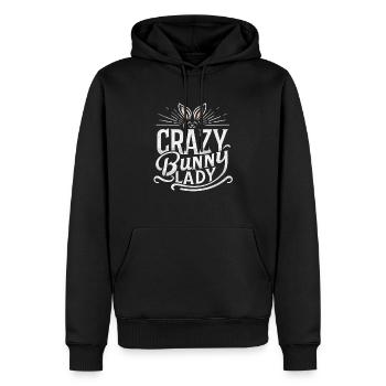 Crazy Bunny Lady - Männer Premium Bio Hoodie - Schwarz - Vorne - Nico (187cm)