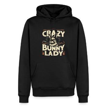 Crazy Bunny Lady - Men’s Premium Organic Hoodie - black - Front - Nico (187cm)