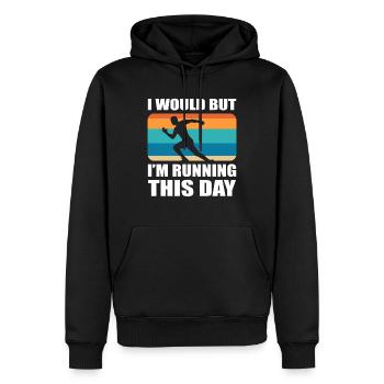 I Would But I'm Running This Day Leichtathlet - Männer Premium Bio Hoodie - Schwarz - Vorne - Nico (187cm)