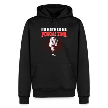 Podcast -Mikrofon Podcast -Editor - Männer Premium Bio Hoodie - Schwarz - Vorne - Nico (187cm)
