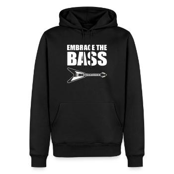 Lustiger Bassgitarrist Gitarrenlehrer - Männer Premium Bio Hoodie - Schwarz - Vorne - Nico (187cm)