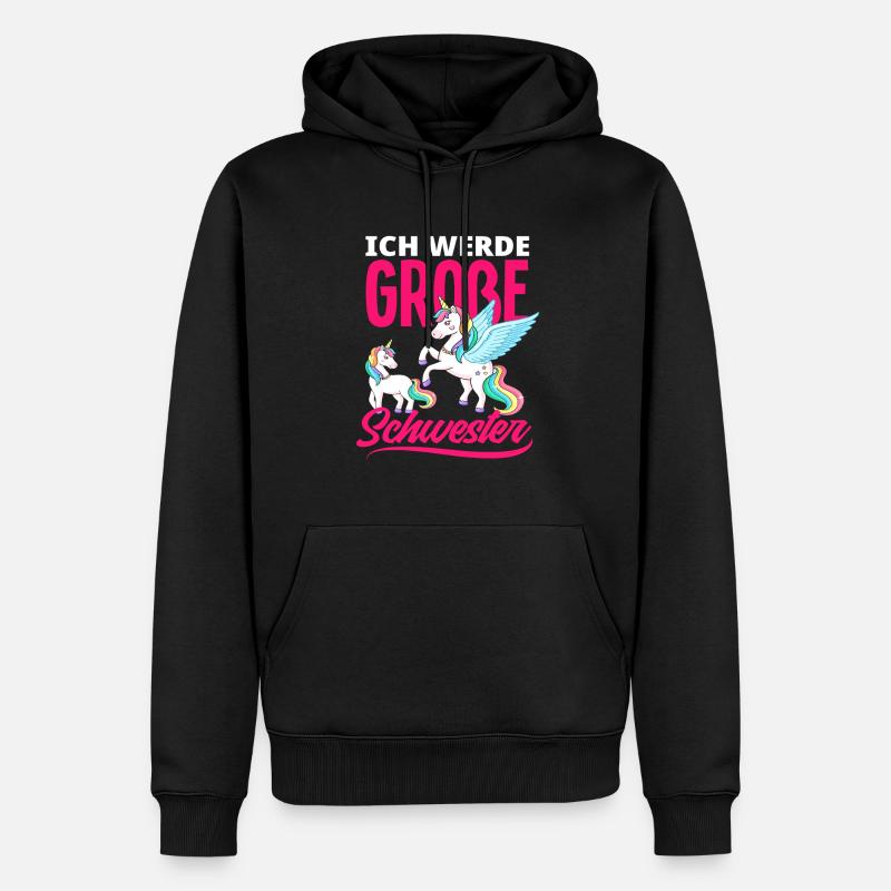 Ich werde große Schwester - Männer Premium Bio Hoodie - Schwarz