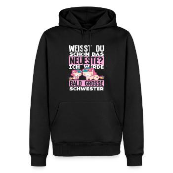 Ich werde Bald große Schwester Geburt Schwanger - Männer Premium Bio Hoodie - Schwarz - Vorne - Nico (187cm)