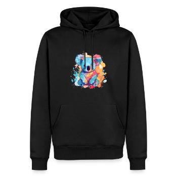 Mignon Anime Style Koala Kawaii - Sweat à capuche Premium bio Homme - noir - Devant - Nico (187cm)
