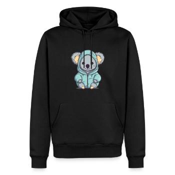 Süßer Anime -Stil Koala Kawaii - Männer Premium Bio Hoodie - Schwarz - Vorne - Nico (187cm)